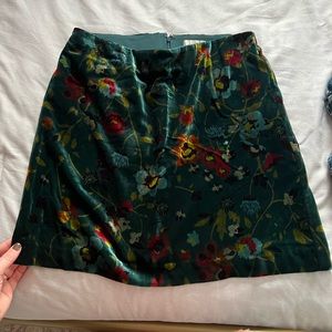LOFT Velvet Printed Mini Skirt